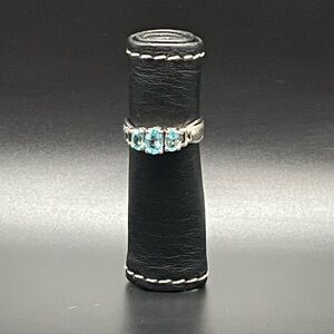 Silver Ring with Blue Aquamarine Stones